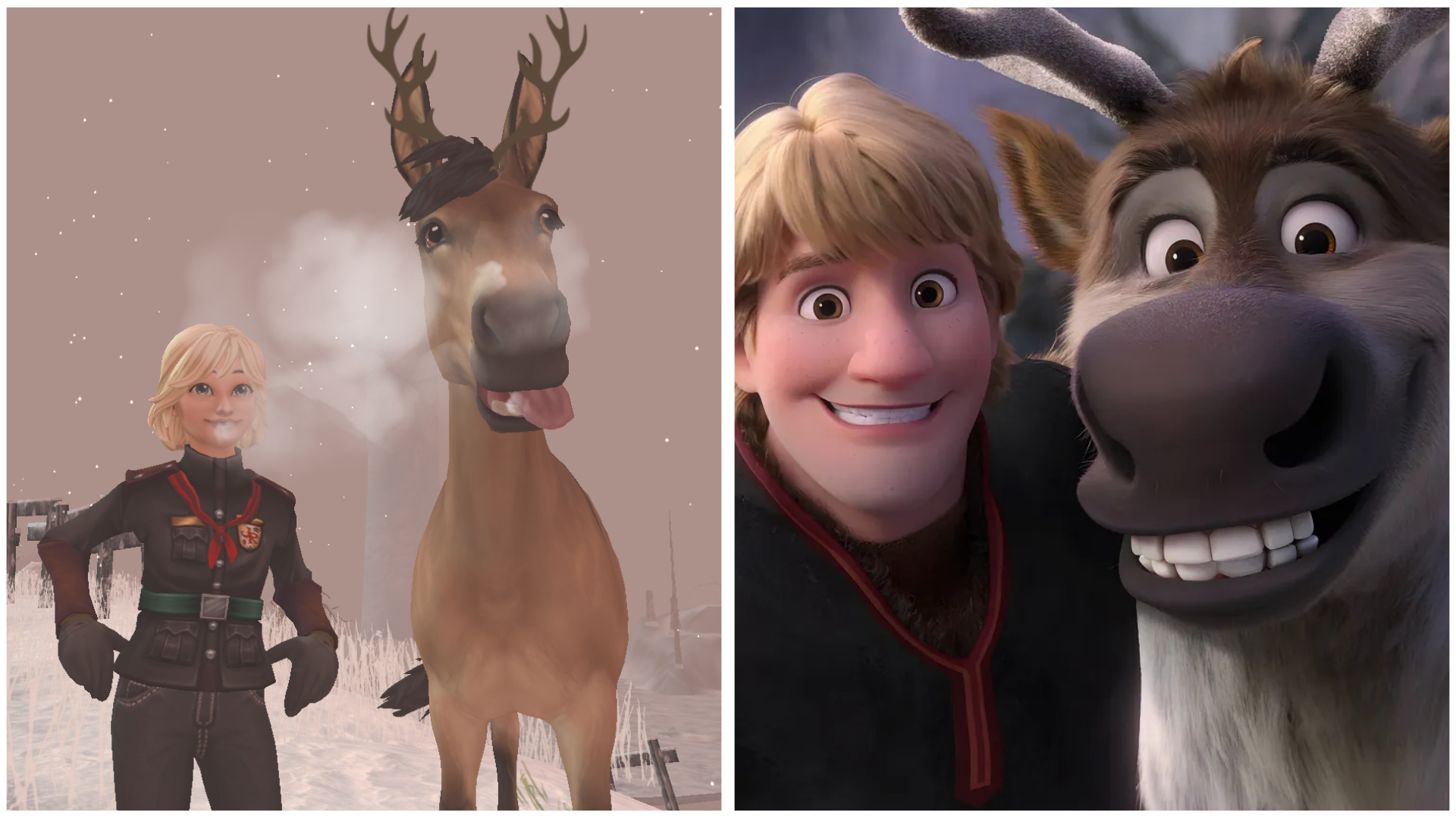 Det var knappt att jag fick på hornen med Lasses långa öron, men vi lyckades få en bild i kostym av Kristoffer och Sven 😋