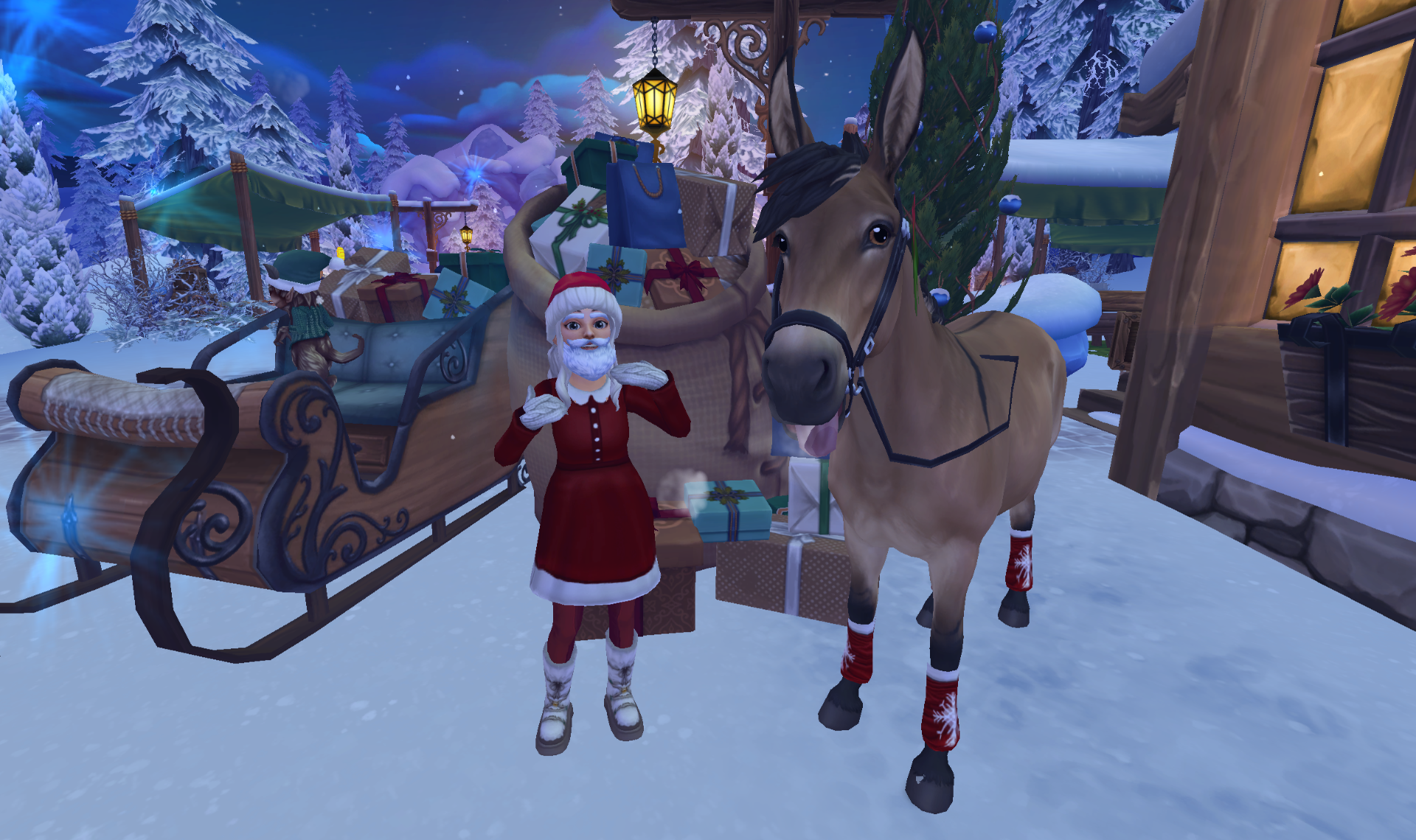 Jag och Lasse har idag åkt runt till Jorviks byar och lämnat julklappar till barnen. 🦌 🎅 Han tog sitt uppdrag som ren på största allvar och drog glatt runt på släden, men han tyckte nissarna var väldans konstiga...