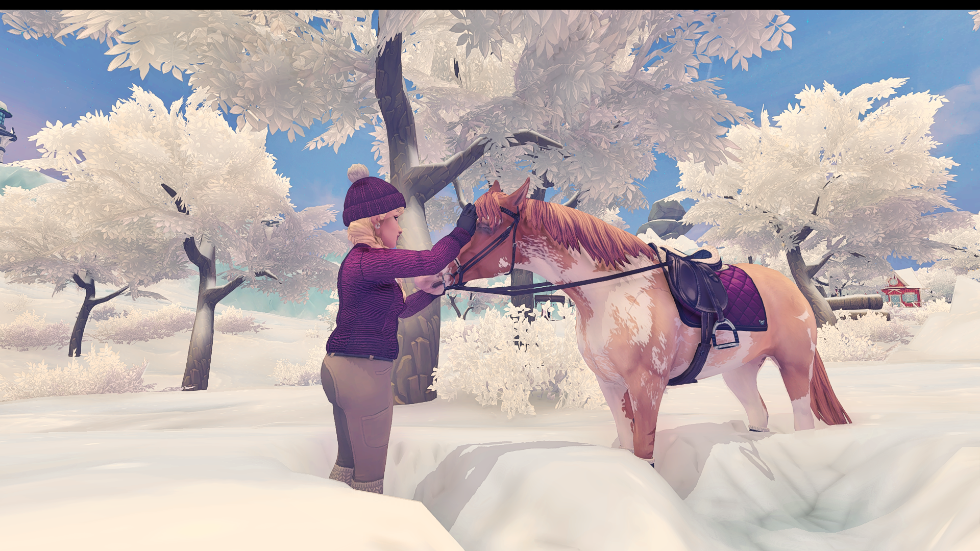 Jag och Ginger gör oss redo för en ridtur i snön innan den försvinner 🥰 🐎