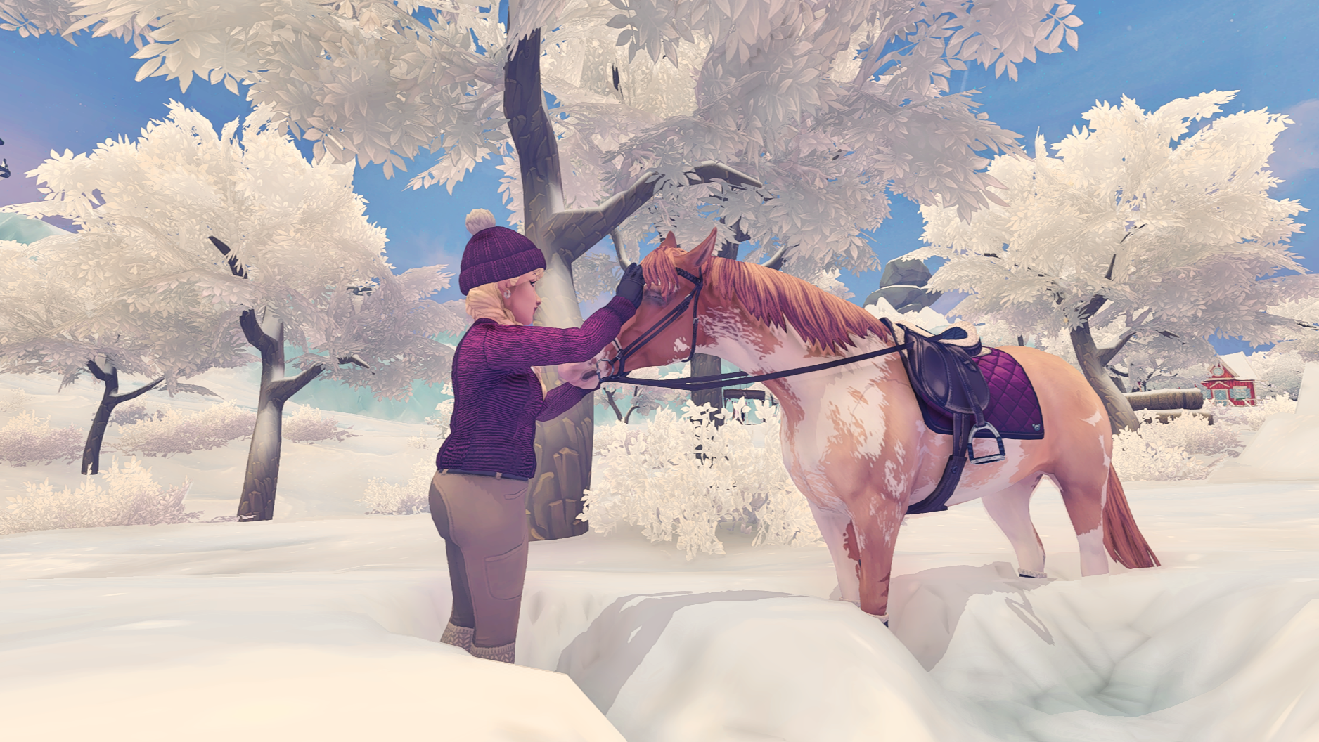 Jag och Ginger gör oss redo för en ridtur i snön innan den försvinner 🥰 🐎