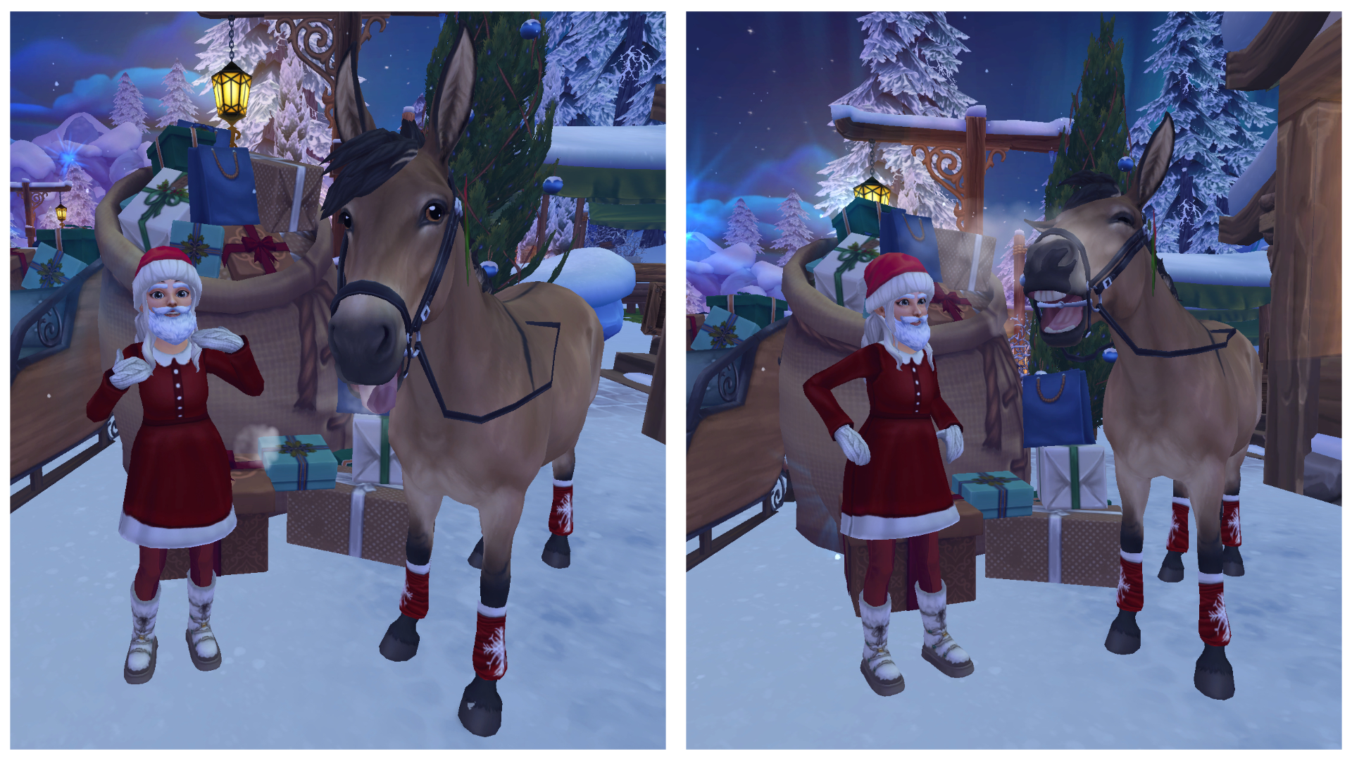 Jag och Lasse har idag åkt runt till Jorviks byar och lämnat julklappar till barnen. 🦌 🎅  Han tog sitt uppdrag som ren på största allvar och drog glatt runt på släden, men han tyckte nissarna var väldans konstiga...