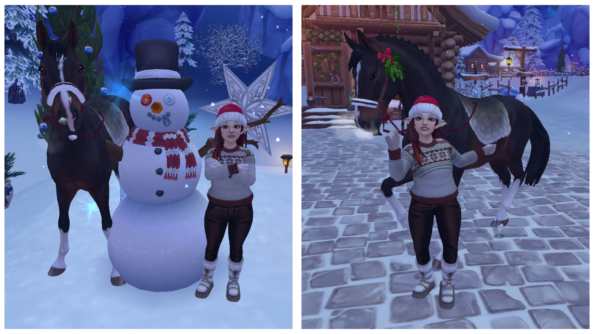 Jag och Birdy tog en sista tur genom vinterbyn innan jullovet, vi byggde bla en snögubbe tillsammans och dansade till jullåtar❤️  I våran mysigaste juloutfit önskar vi alla en god jul och gott nytt år! 🎅