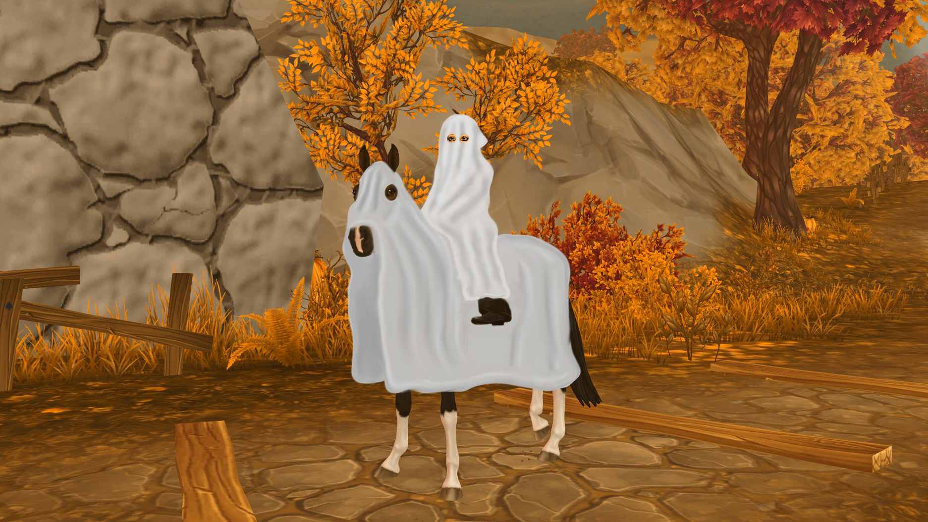 Det var svårt att hitta nån kostym som passar Birdys långa ben, detta var det bästa vi kunde få ihop👀  Jag tyckte det påminde om nått annat än spöken, men Birdy verkar nöjd iallafall👻